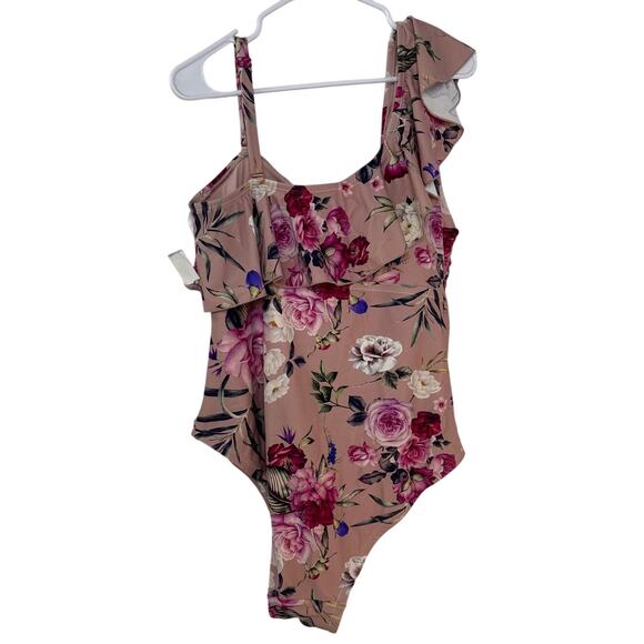 LYSA Swim One Piece Floral Bathing Suit Ruffle Womens Size 1x - Picture 3 of 8